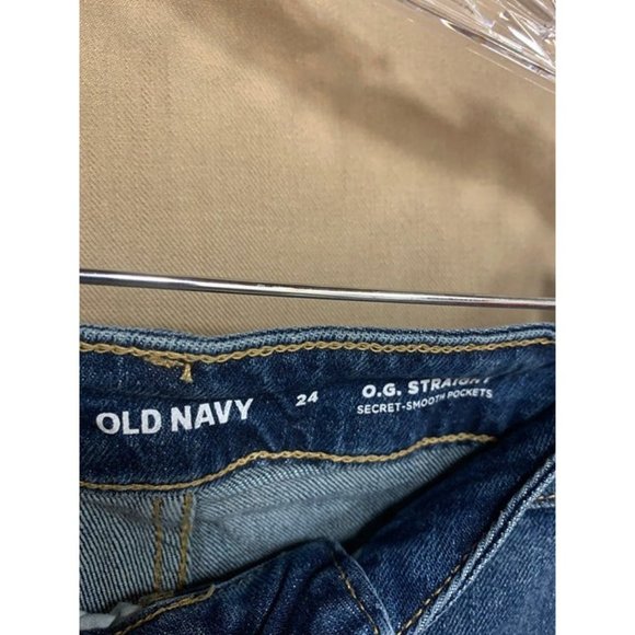 NWT-Old Navy Plus Size High-Waisted OG Straight Ripped Jeans for Women - Size 24 - Picture 4 of 7